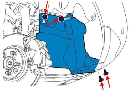 the scheme of fastening of the front bumper Land Rover Freelander II, LR2 (after 2006)